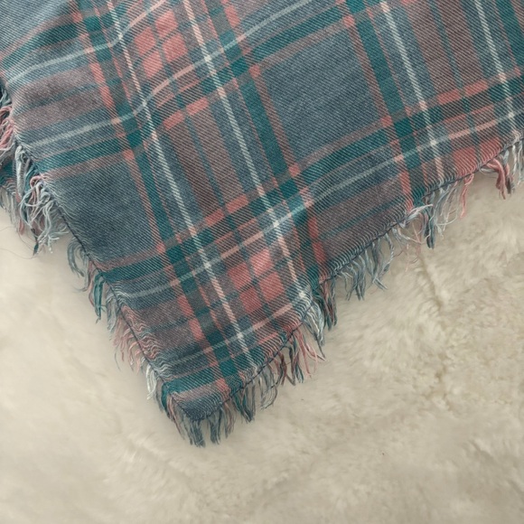 Billy T Strappy Maxi Dress in Hamp Plaid Small Sharkbite Raw Hem Lyocell *Flaw* - Picture 6 of 13